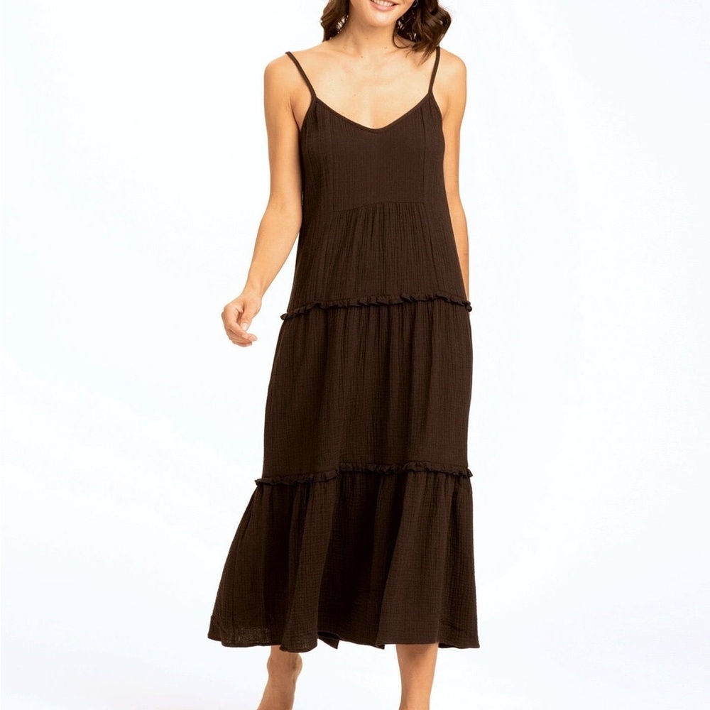 Threads 4 Thought GINA GAUZE RUFFLE TIERED DRESS Large